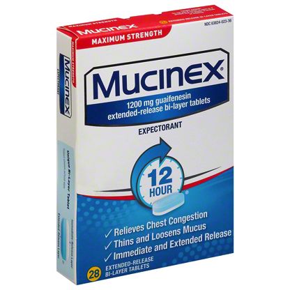 mucinex tablets hour expectorant mucus bi layer maximum strength chest congestion ct phlegm dm loosen cough reviews medicine review extended