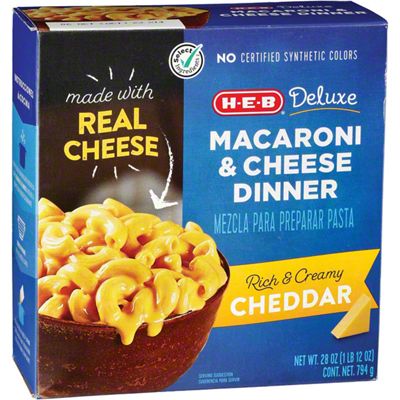 H-E-B Deluxe Cheddar Macaroni & Cheese Dinner - Family Size, 28 Oz ...