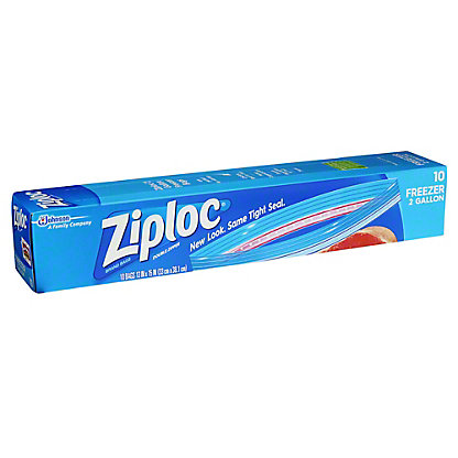 Ziploc Heavy Duty 2 Gallon Freezer Bags, 10 ct