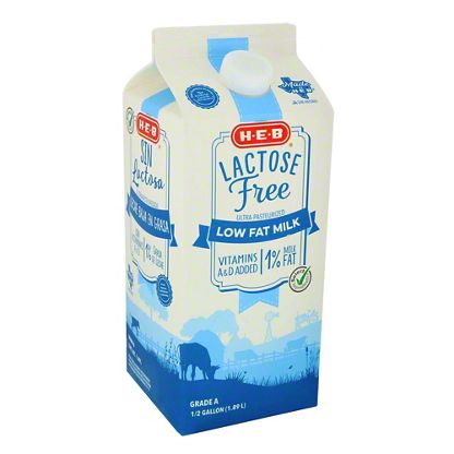 H-E-B Select Ingredients Lactose Free 1% Low Fat Milk,1/2 ...