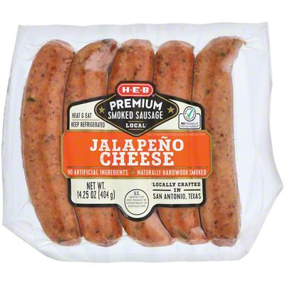 H-E-B Select Ingredients Premium Jalapeno Cheddar Smoked Sausage, 5 Ct ...