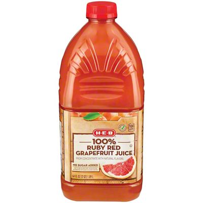 H-E-B Select Ingredients 100% Ruby Red Grapefruit Juice, 64 Oz ...