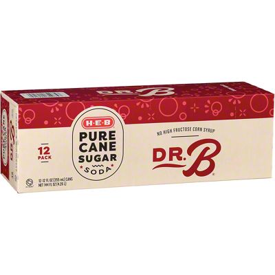 H-E-B Pure Cane Sugar Dr. B Soda 12 Oz Cans, 12 Pk – Central Market