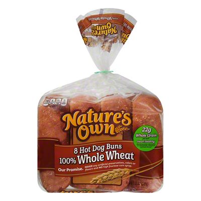 Nature’s Own 100% Whole Wheat Hot Dog Buns, 8 Ct – Central Market