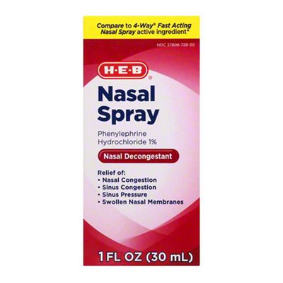 H-E-B Nasal Spray Phenylephrine Hydrochloride Decongestant, 1 Oz | Joe ...