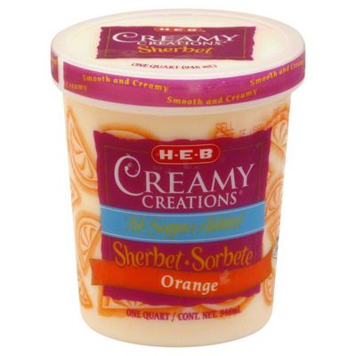 H-E-B Creamy Creations No Sugar Added Orange Sherbet, 1 Qt – Central Market