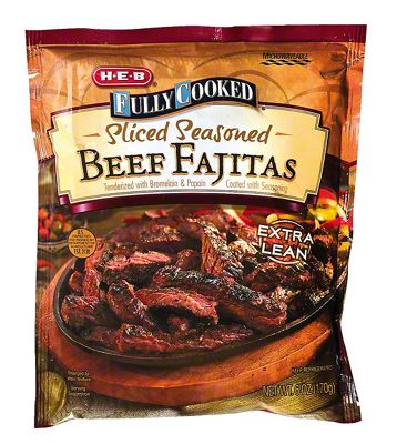 H-E-B Select Ingredients Fully Cooked Beef Fajitas, 6 Oz | Central ...