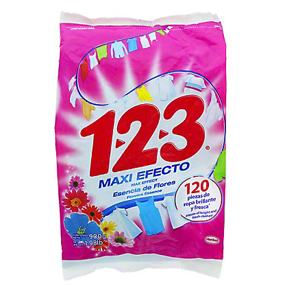 123 Max Effect Powder Laundry Detergent, 5 Loads - Flowers 123 Max Effect Powder Laundry Detergent, 5 Loads - Flowers
