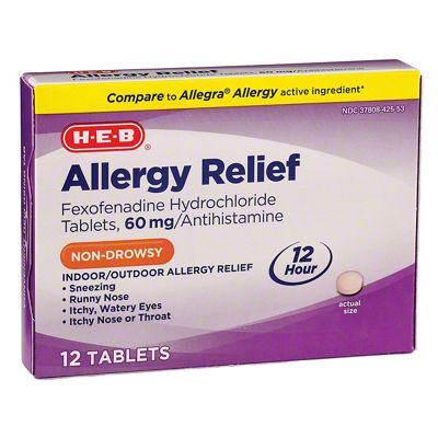 H-E-B Allergy Relief Fexofenadine 60 Mg Tablets, 12 Ct – Central Market