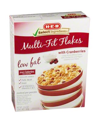 H-E-B Select Ingredients Multi-Fit Flakes With Cranberries Cereal, 13.4 ...