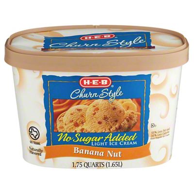 H-E-B Churn Style No Sugar Added Light Banana Nut Ice Cream, 1.75 Qt ...