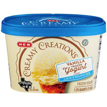 H-E-B Select Ingredients Creamy Creations Churned Vanilla Frozen Yogurt ...