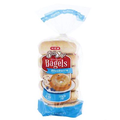 H-E-B Bake Shop Blueberry Pre-Sliced Bagels, 6 Ct | Joe V's Smart Shop ...