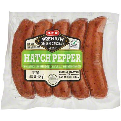 H-E-B Hatch Green Chile Smoked Sausage, 5 Ct – Central Market