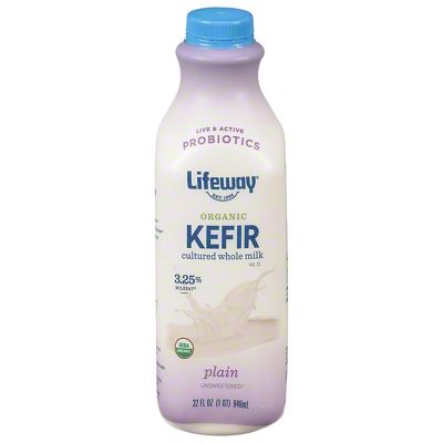 Lifeway Organic Kefir Plain Unsweetened Whole Milk, 1 Qt – Central Market