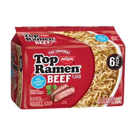 Nissin Top Ramen Beef Flavor Ramen Noodle Soup, 6 ct | Joe V's Smart ...