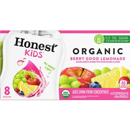 Honest Kids Organic Berry Berry Good Lemonade Juice Drink 6.75 oz ...