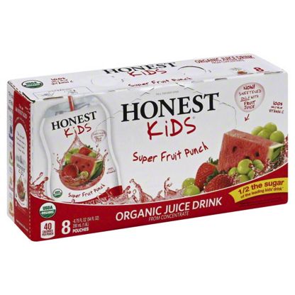 Honest Kids Organic Super Fruit Punch Juice Drink 6.75 oz Pouches, 8 pk ...