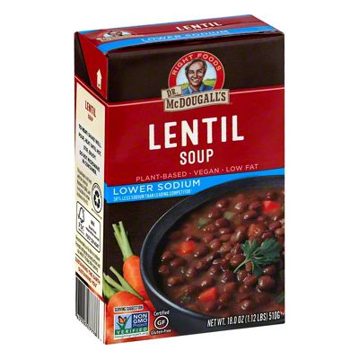 Dr McDougall's Right Foods Lentil Lower Sodium Soup, 18 oz | Central ...