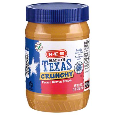 H-E-B Select Ingredients Texas Crunchy Peanut Butter, 28 Oz | Central ...