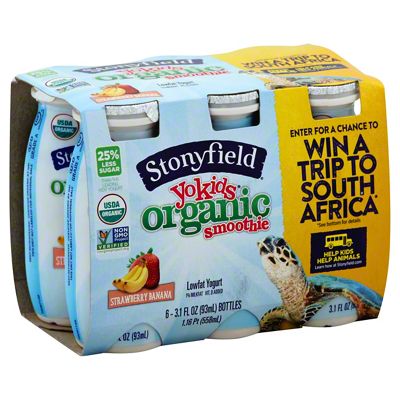 Stonyfield YoKids Strawberry Banana Smoothie, 6 ct | Central Market ...