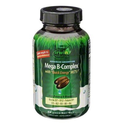 Irwin Naturals Mega B-complex Liquid Soft-Gels, 60 Ct – Central Market