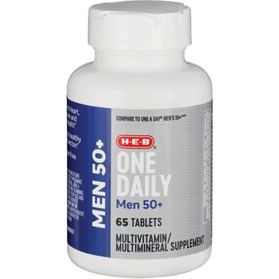 H-E-B Men 50+ One Daily Multivitamin Tablets, 65 ct | Joe V's Smart