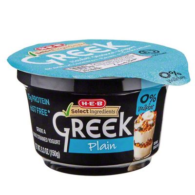 H-E-B Non-Fat Plain Greek Yogurt, 5.3 Oz | Joe V's Smart Shop | Low ...