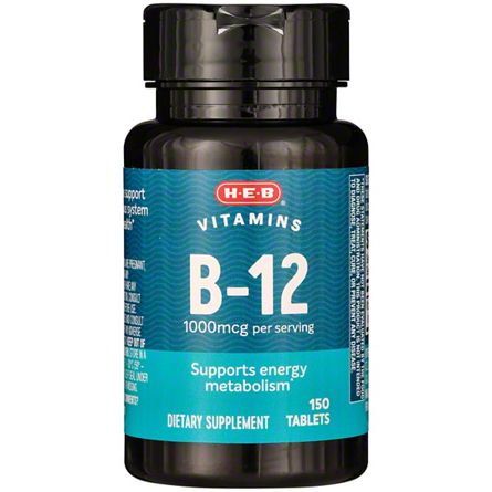 H-E-B Vitamins B-12 1,000 mcg Tablets, 150 ct | Joe V's Smart Shop ...