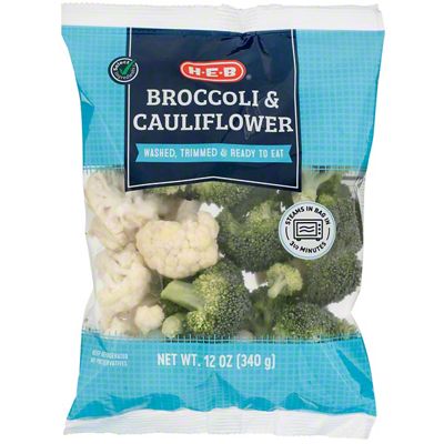 H-E-B Fresh Steamable Broccoli & Cauliflower, 12 Oz | Central Market ...