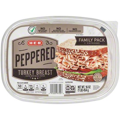 H-E-B Peppered Turkey Breast - Family Pack, 16 Oz | Joe V's Smart Shop ...