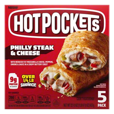 Hot Pockets Philly Steak & Cheese Frozen Sandwiches - Seasoned Crust, 5 