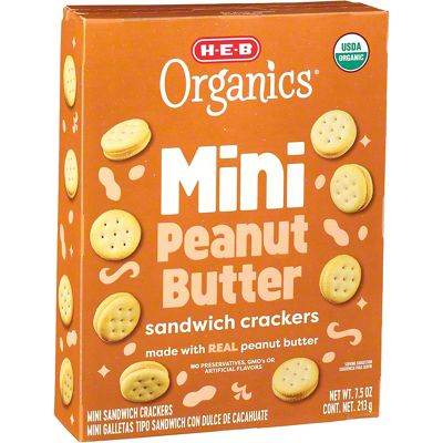 H-E-B Organics Mini Peanut Butter Sandwich Crackers, 7.5 Oz – Central ...