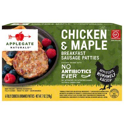 Applegate Naturals Chicken & Maple Breakfast Sausage Patties , 6 ct