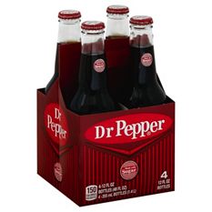 Dr. Pepper 10-2-4 Real Sugar Glass Bottles Soda 12PK