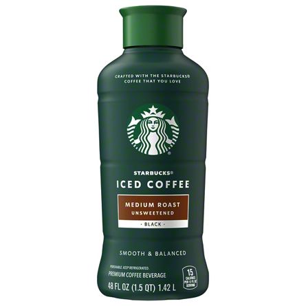 Starbucks Unsweetened Medium Roast Black Iced Coffee, 48 oz | Joe V's ...