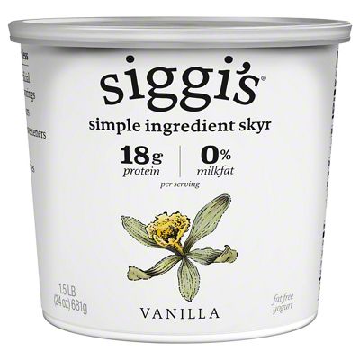 Siggi's Vanilla Non-Fat Strained Skyr Yogurt, 24 oz | Central Market ...