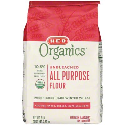 H-E-B Organics Unbleached All Purpose Flour, 5 Lb – Central Market