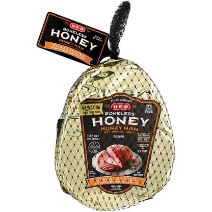 H-E-B Fully Cooked Boneless Spiral Sliced Honey Cured Ham – Central Market