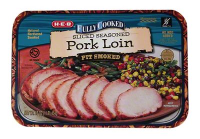 H-E-B Fully Cooked Sliced Seasoned Pit Smoked Pork Loin, 16 Oz ...