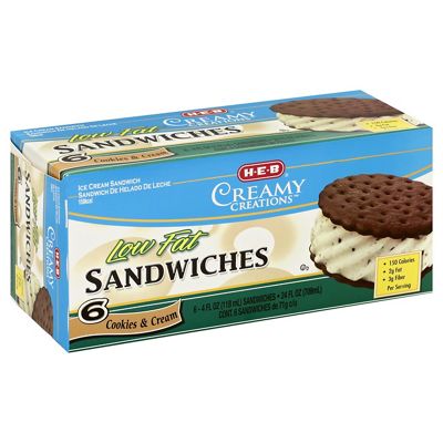 H-E-B Creamy Creations Cookies And Cream Sandwiches, 6 CT – Central Market