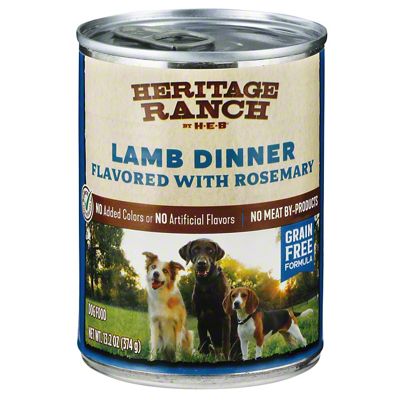 Heritage Ranch by H E B Grain Free Canned Wet Dog Food Lamb