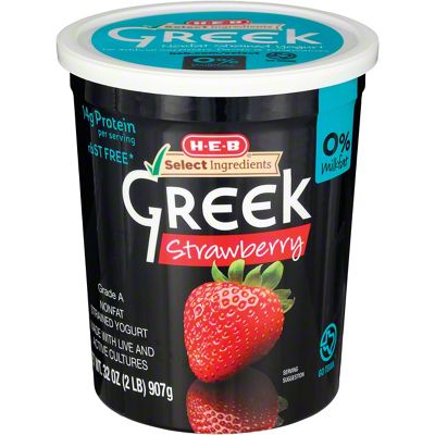 H-E-B Select Ingredients Non-Fat Strawberry Greek Yogurt, 32 Oz ...