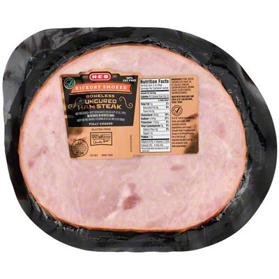 H-E-B Hickory Smoked Boneless Ham Steak – Central Market