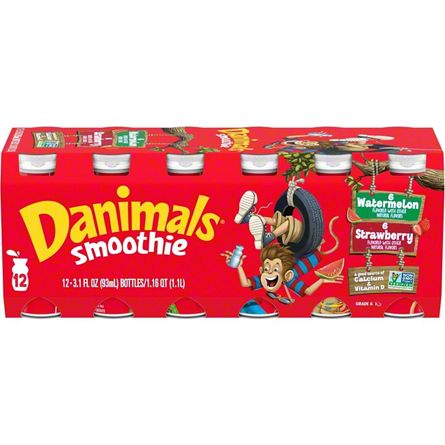 Danimals Smoothies 12 pk Bottles Variety Pack - Strawberry & Watermelon ...