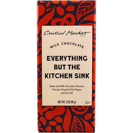 Central Market Milk Chocolate Bar - Everything But the Kitchen Sink, 3 ...