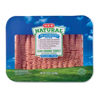 H-E-B Natural Lean Ground Turkey, 16 Oz – Central Market