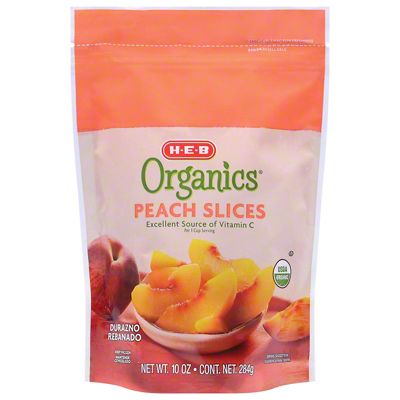 H-E-B Organics Frozen Peach Slices, 10 Oz – Central Market