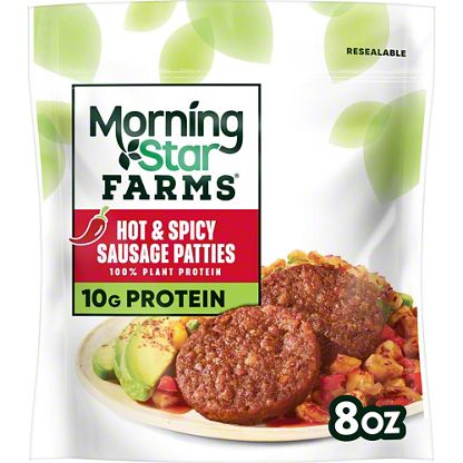 MorningStar Farms Veggie Hot & Spicy Breakfast Sausage Patties , 6 ct ...