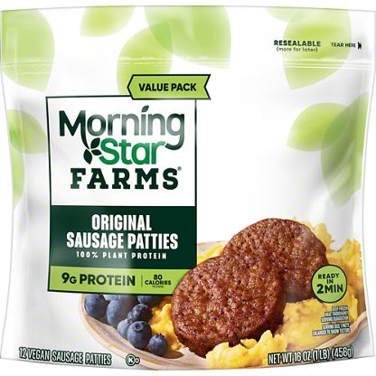 MorningStar Farms Veggie Original Sausage Patties Value Pack , 12 ct ...